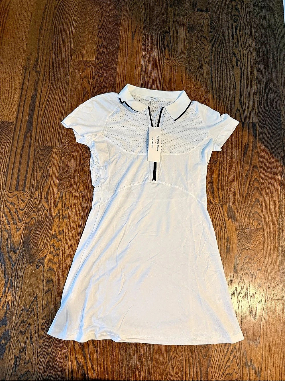 Veronica Beard Zip Polo Dress White Polo Mini Dress Size Small NWT